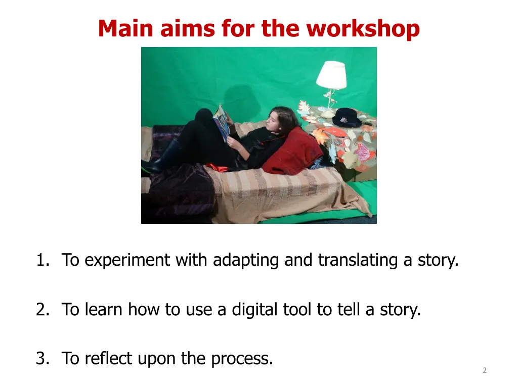 main aims for the workshop