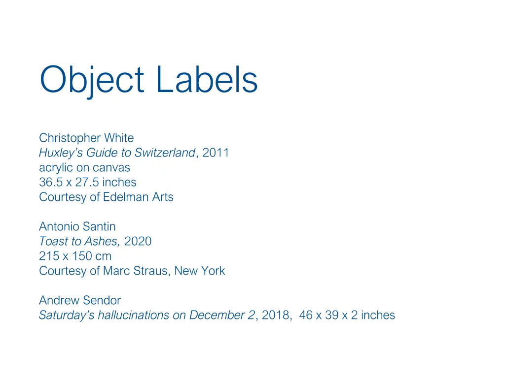 object labels