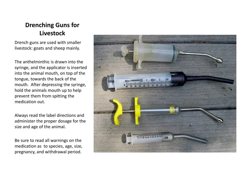 drenching guns for livestock