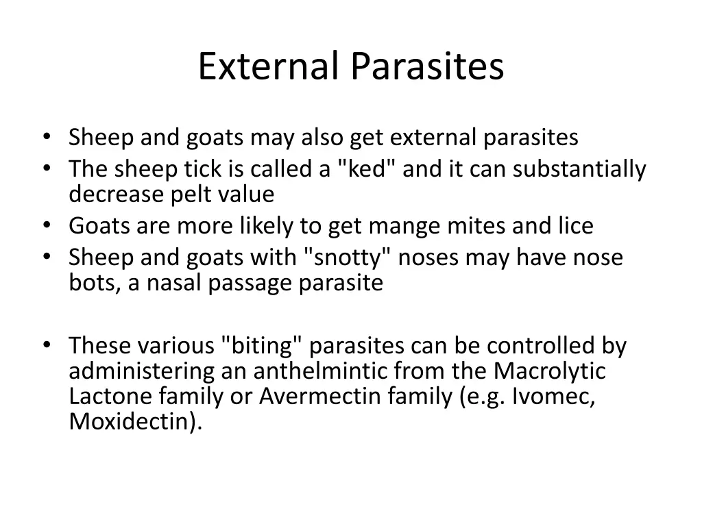 external parasites