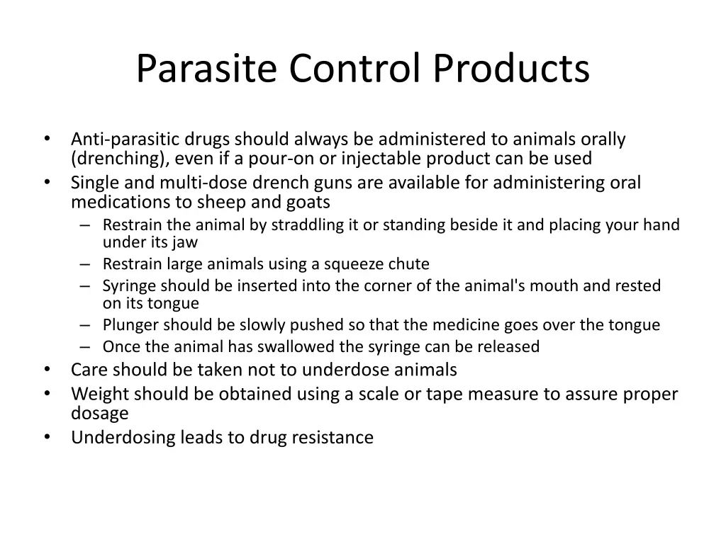 parasite control products