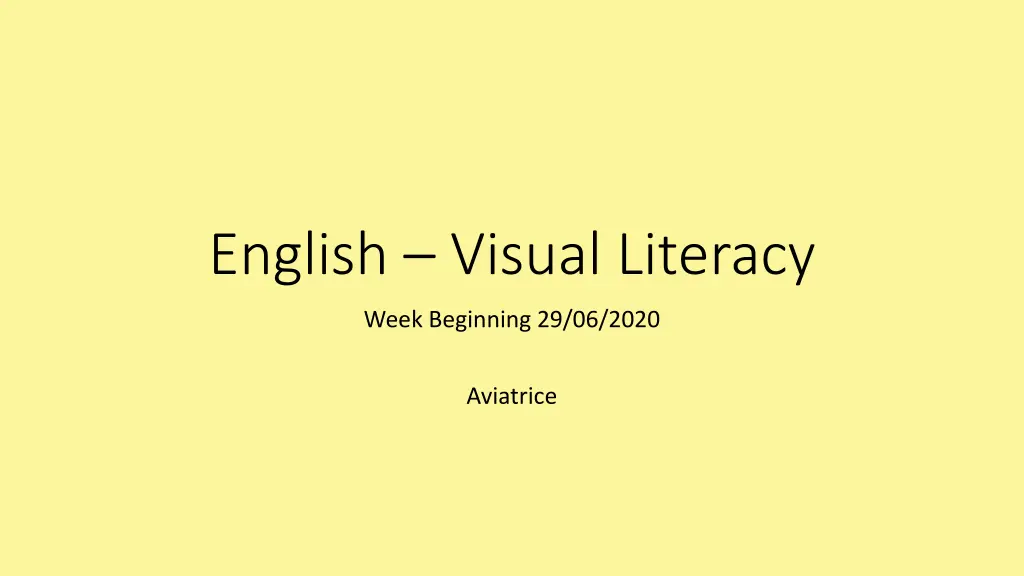 english visual literacy