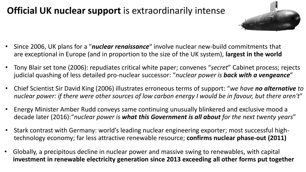 official uk nuclear support is extraordinarily