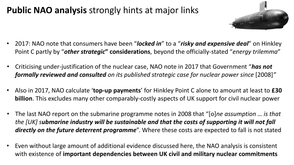 public nao analysis strongly hints at major links