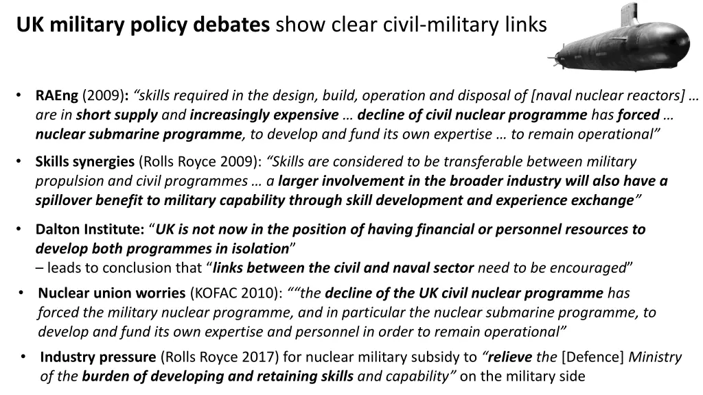 uk military policy debates show clear civil