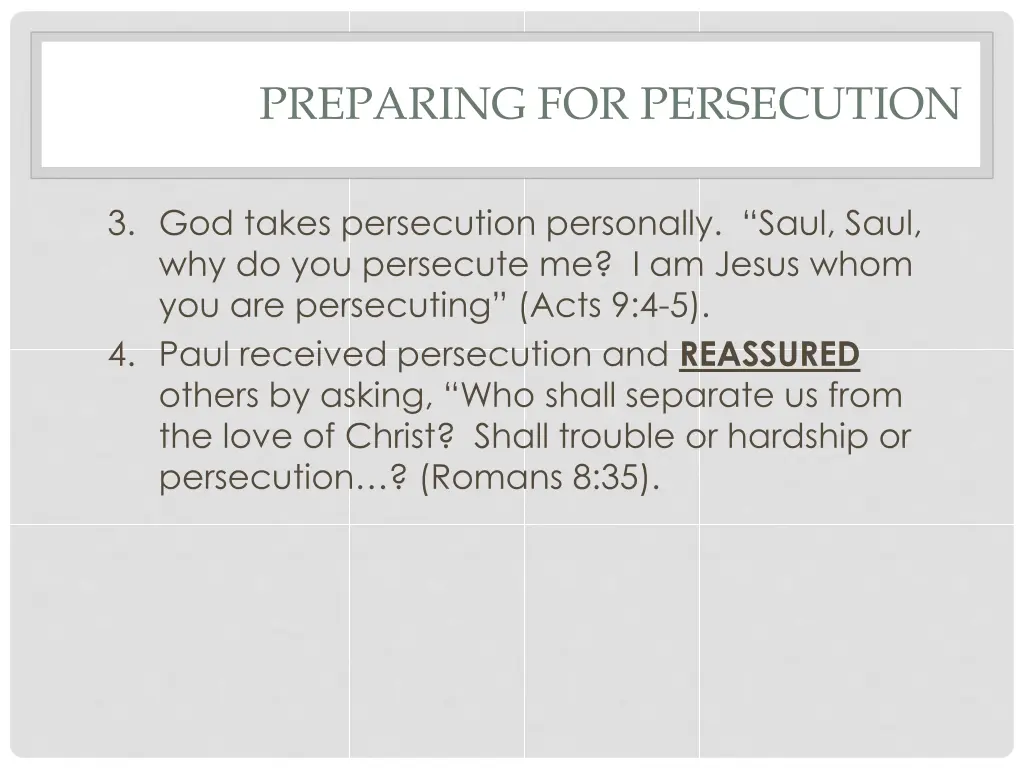 preparing for persecution 10