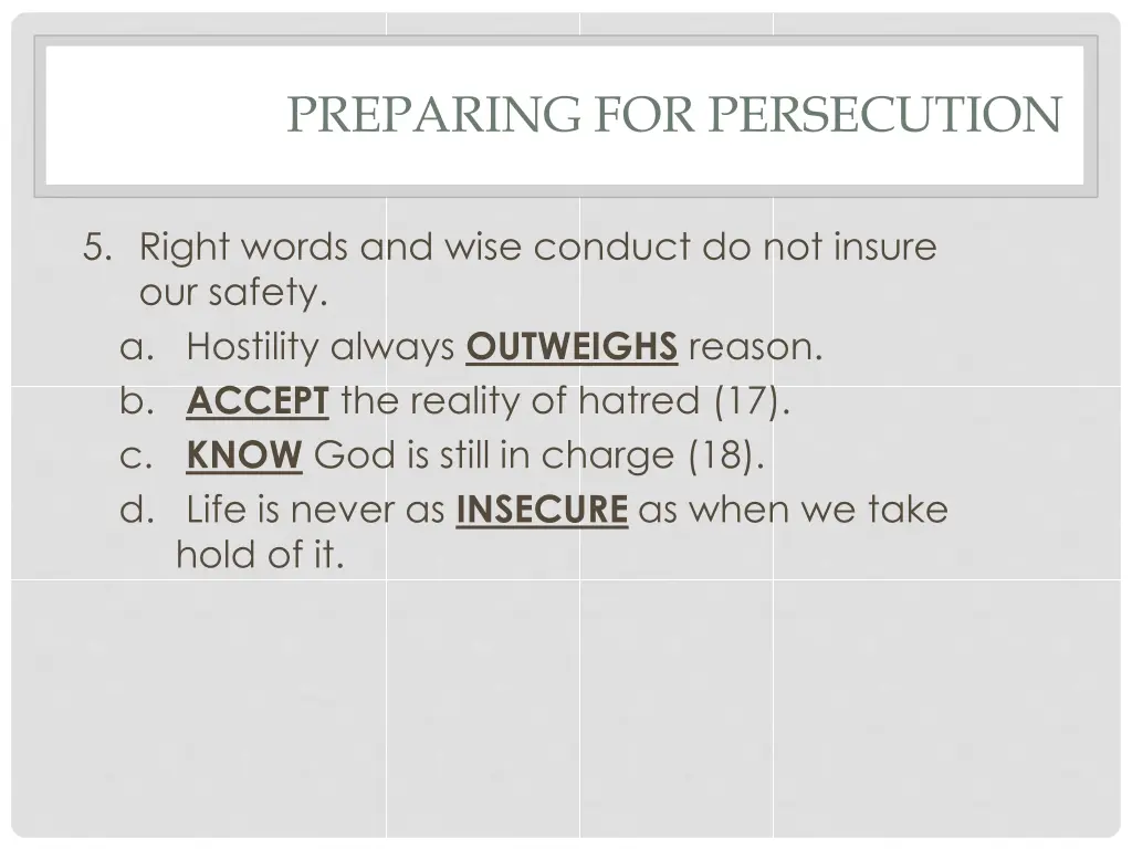 preparing for persecution 15