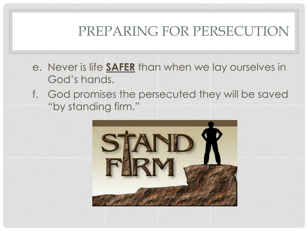 preparing for persecution 16