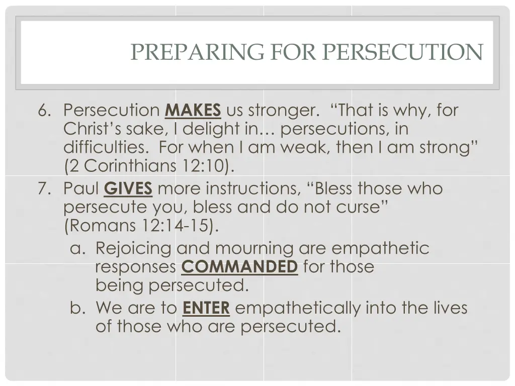 preparing for persecution 17