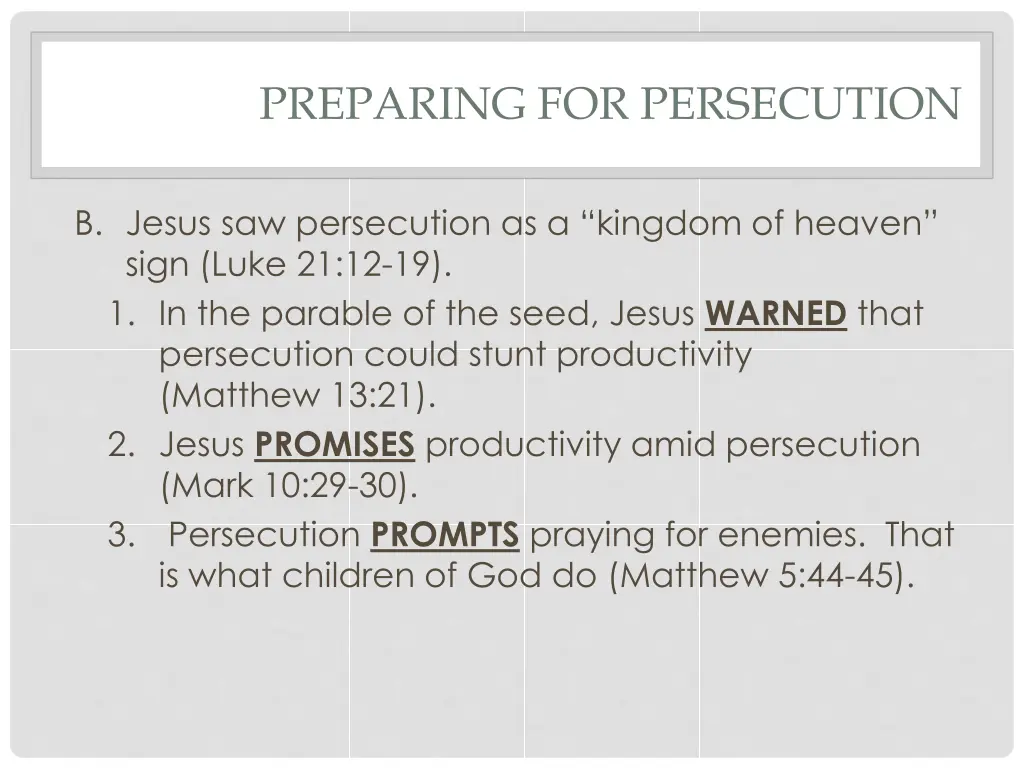 preparing for persecution 18