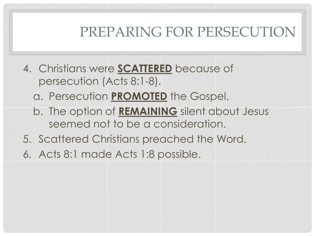 preparing for persecution 19