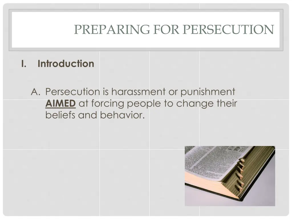 preparing for persecution 2