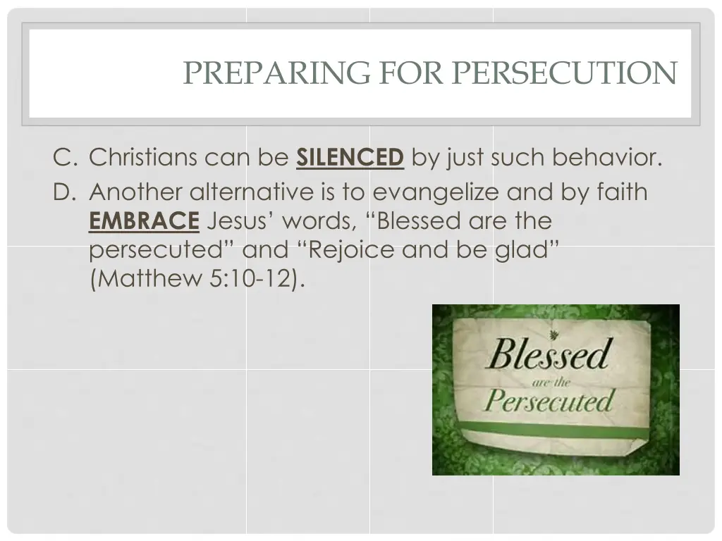 preparing for persecution 21