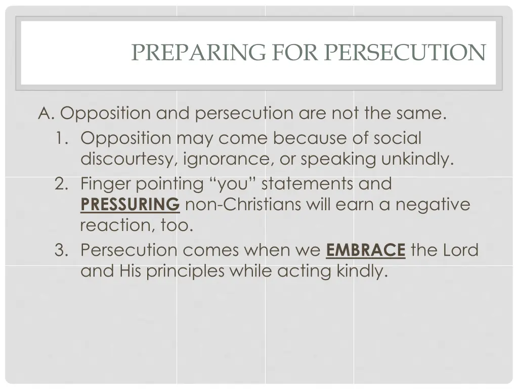 preparing for persecution 3