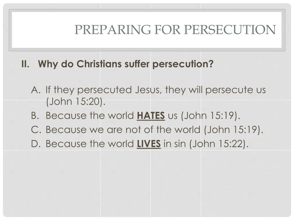 preparing for persecution 5