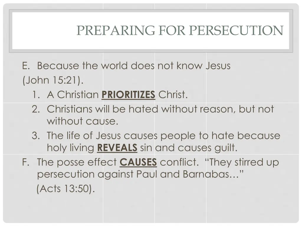 preparing for persecution 6