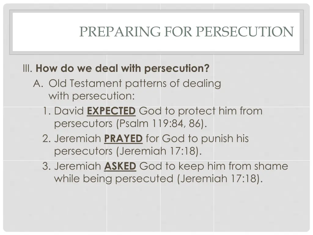 preparing for persecution 7