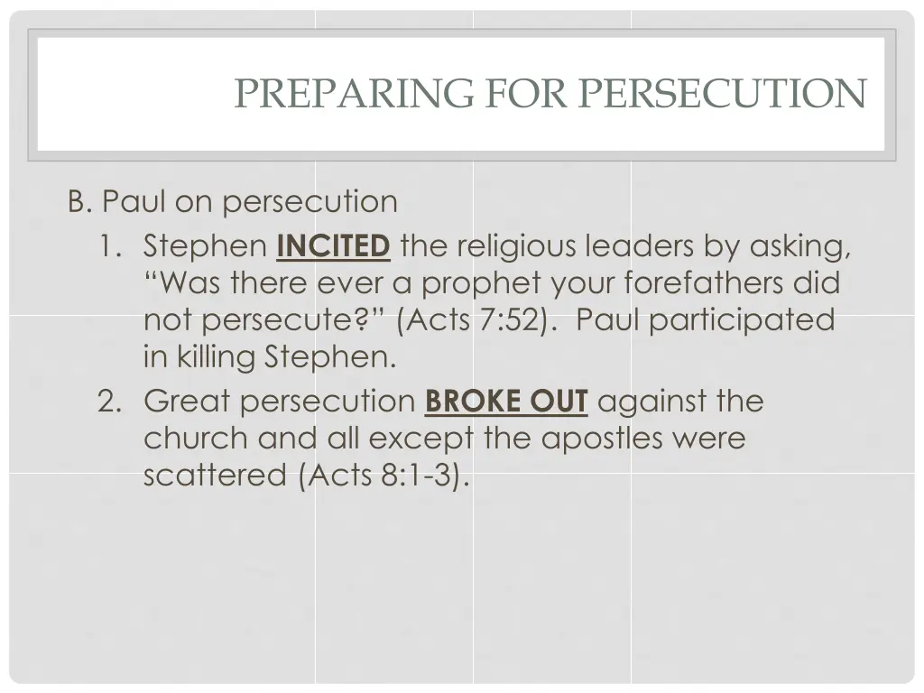 preparing for persecution 9