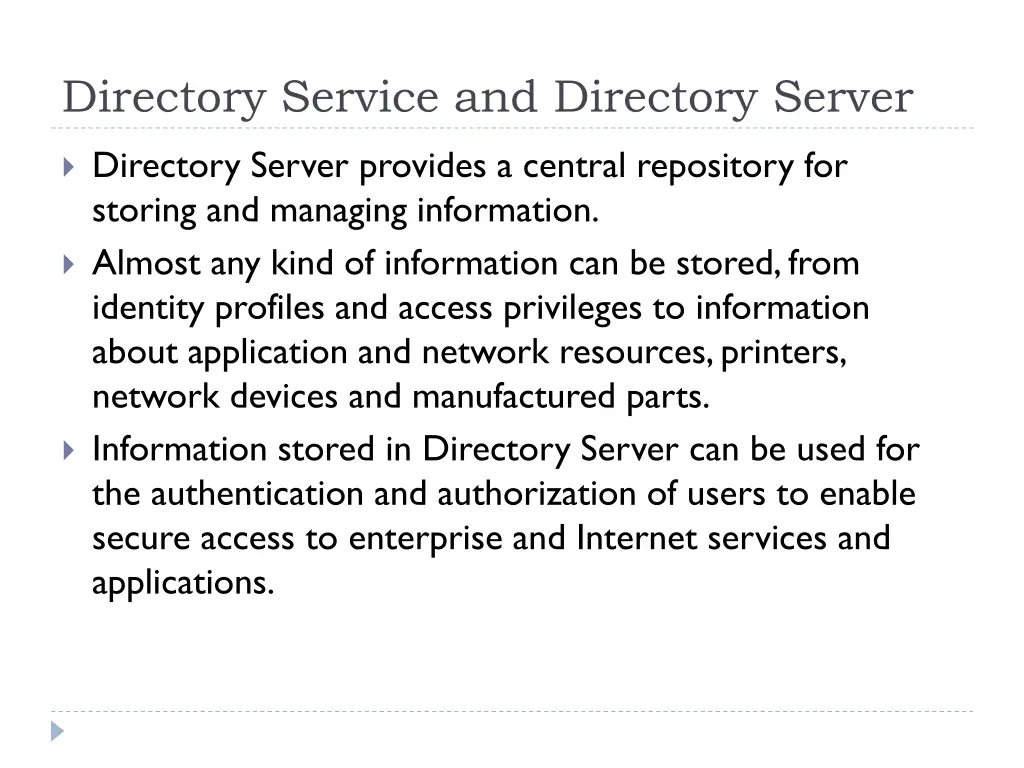 directory service and directory server