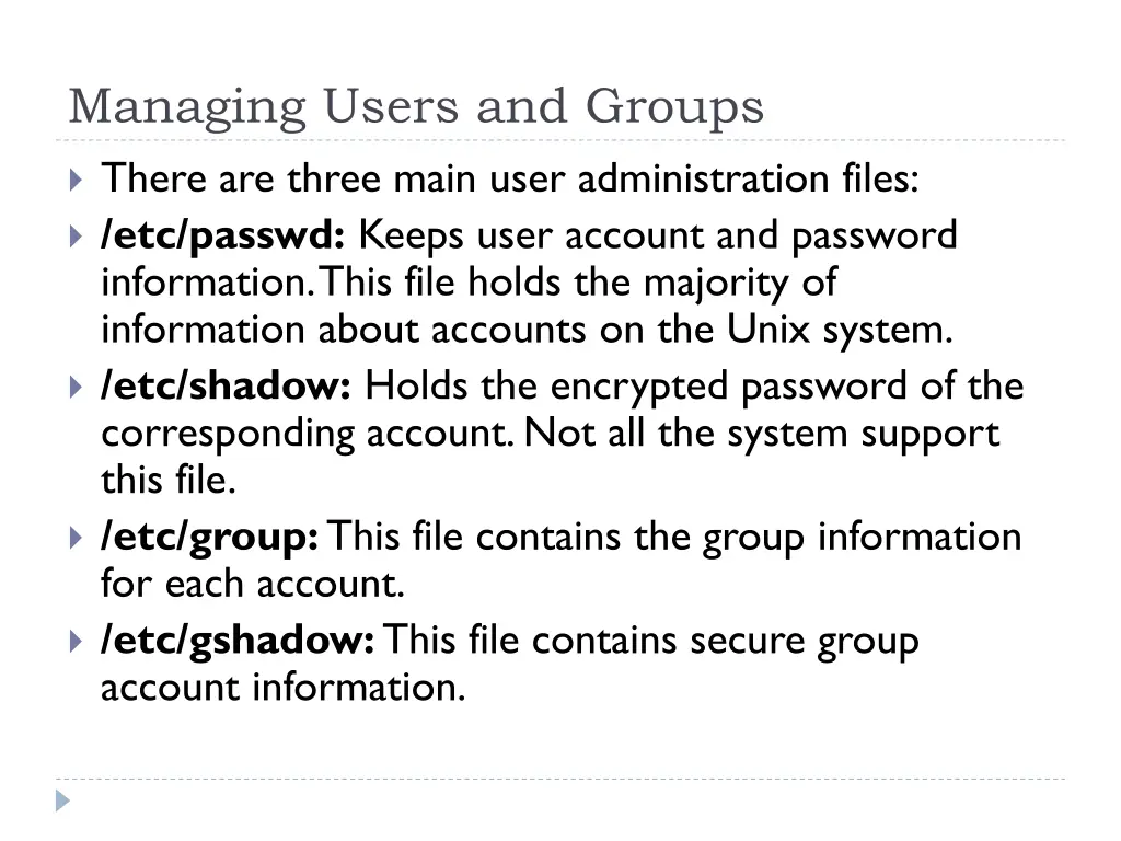 managing users and groups