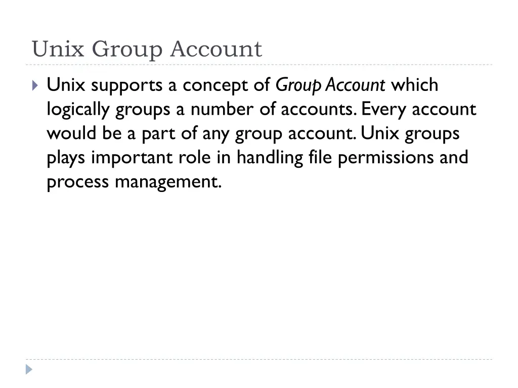 unix group account