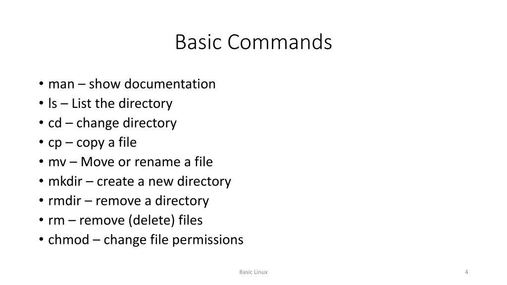 basic commands