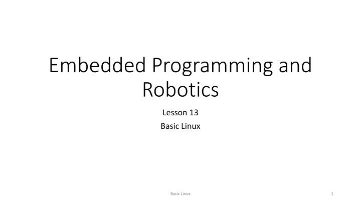 embedded programming and robotics