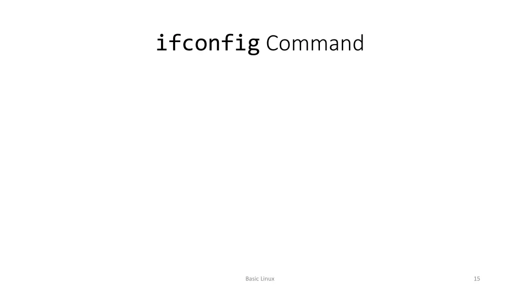 ifconfig command