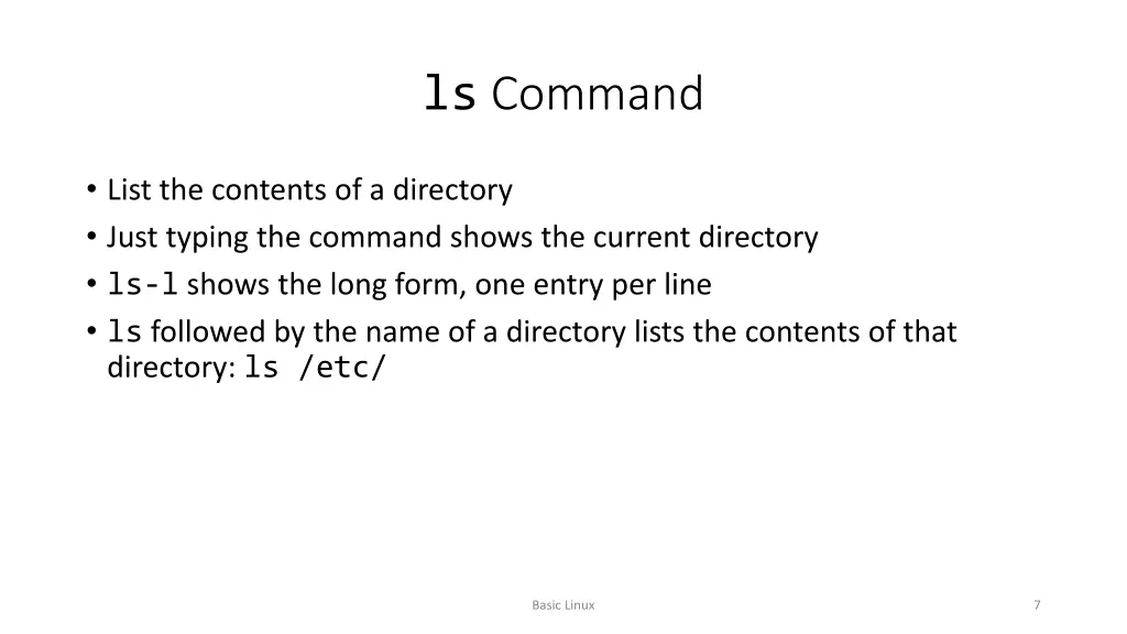 ls command