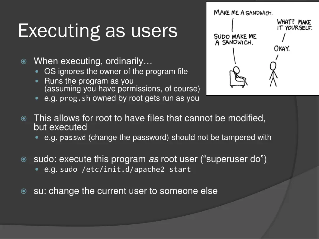 executing as users