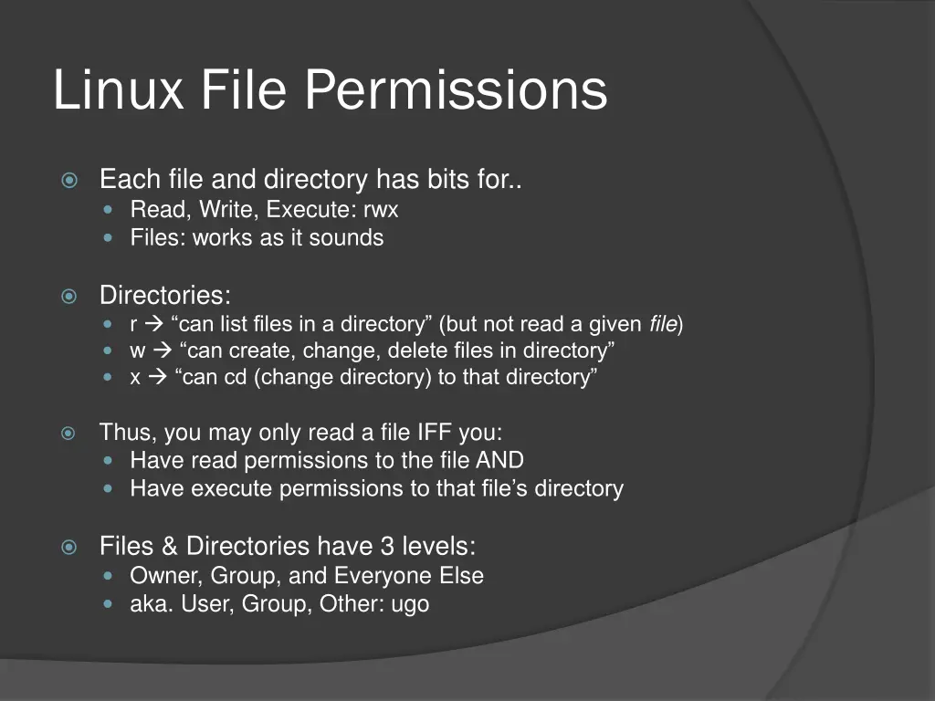 linux file permissions