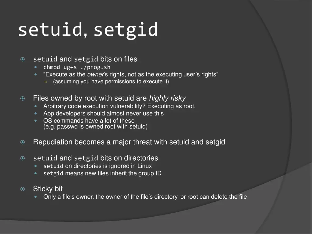 setuid setgid