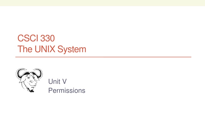 csci 330 the unix system