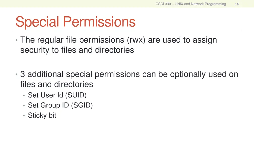 csci 330 unix and network programming 12