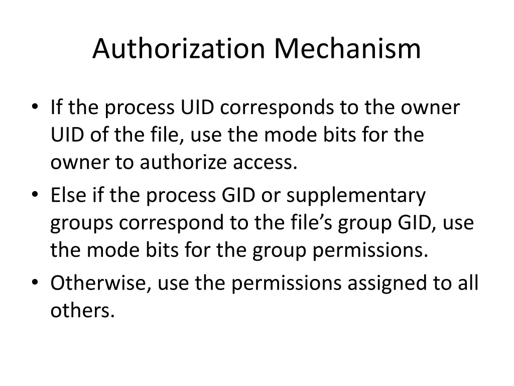 authorization mechanism