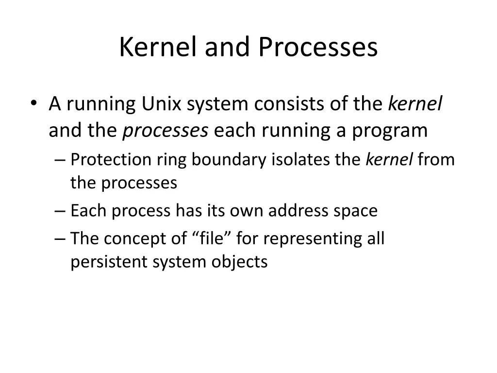 kernel and processes