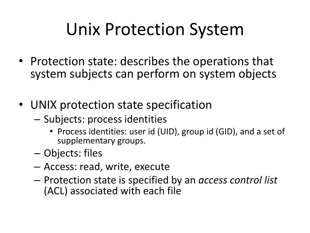 unix protection system 1