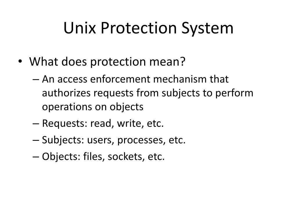 unix protection system