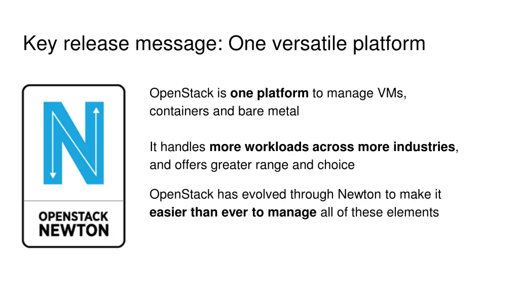 key release message one versatile platform