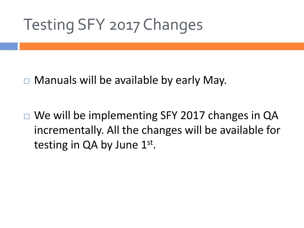 testing sfy 2017 changes