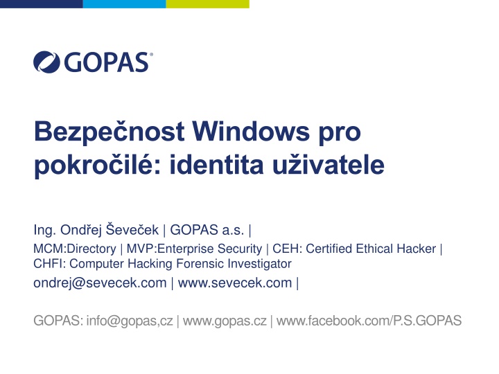 bezpe nost windows pro pokro il identita u ivatele