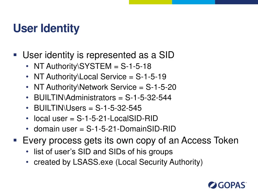 user identity