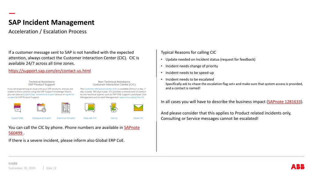 sap incident management acceleration escalation