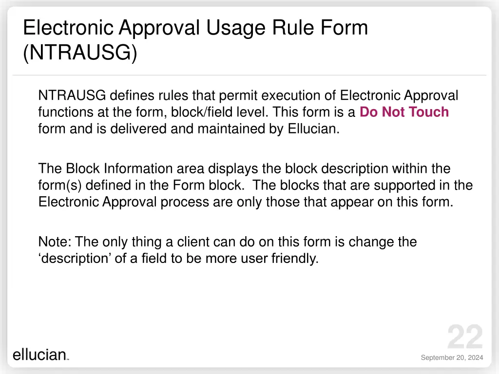 electronic approval usage rule form ntrausg