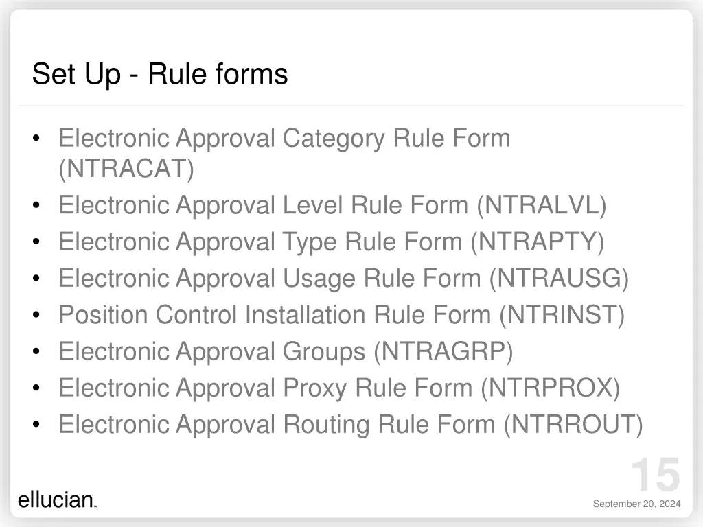 set up rule forms