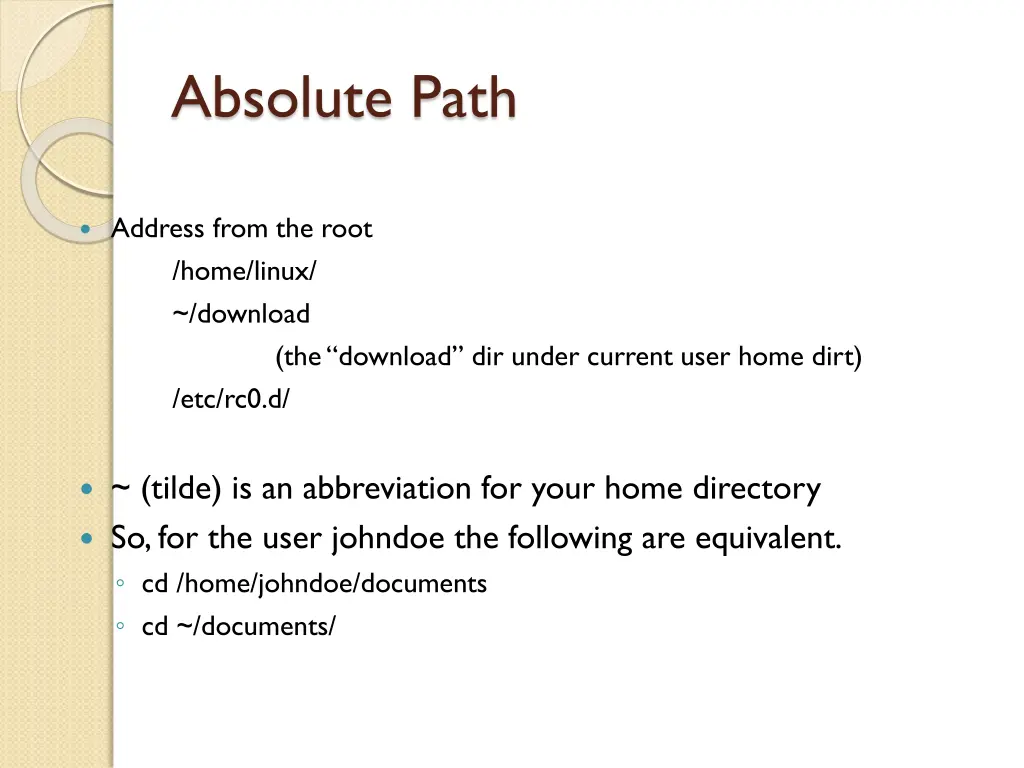 absolute path