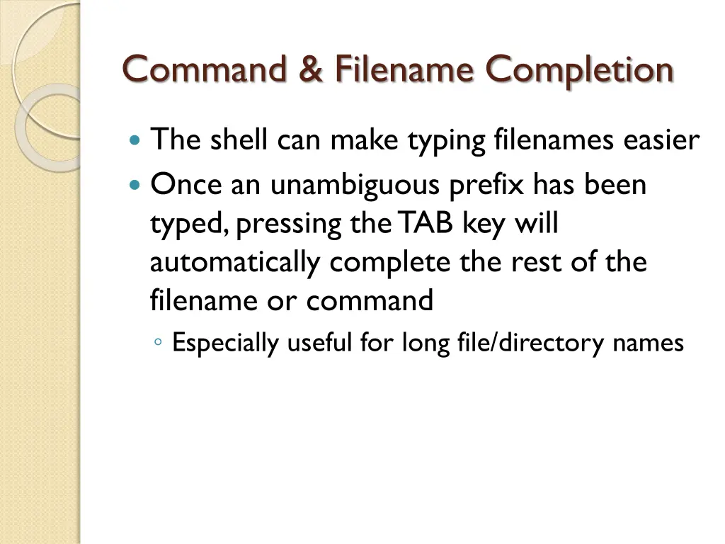 command filename completion