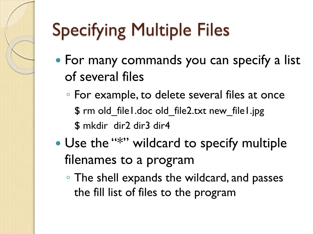 specifying multiple files