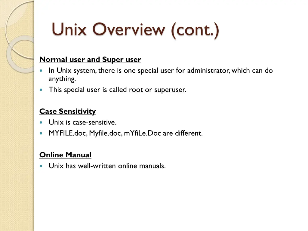 unix overview cont 4