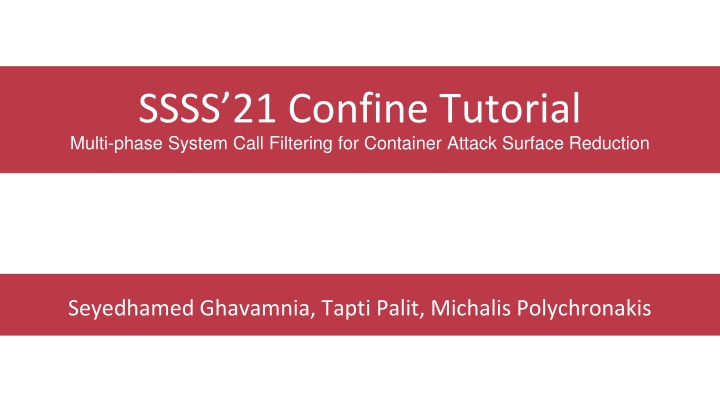 ssss 21 confine tutorial multi phase system call